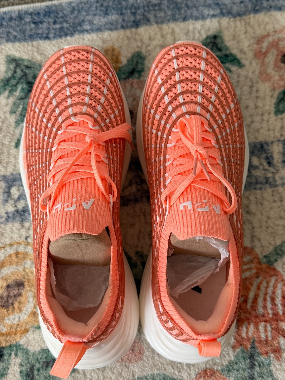APL TechLoom Zipline Neon Peach Terracotta Ivory Sneakers | Women’s 7 - Picture 5 of 6